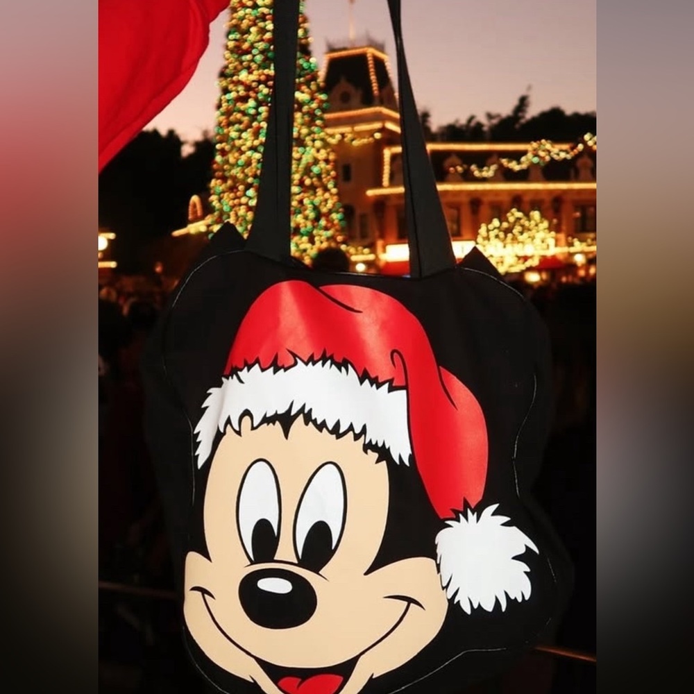 Mickey Santa big face tote